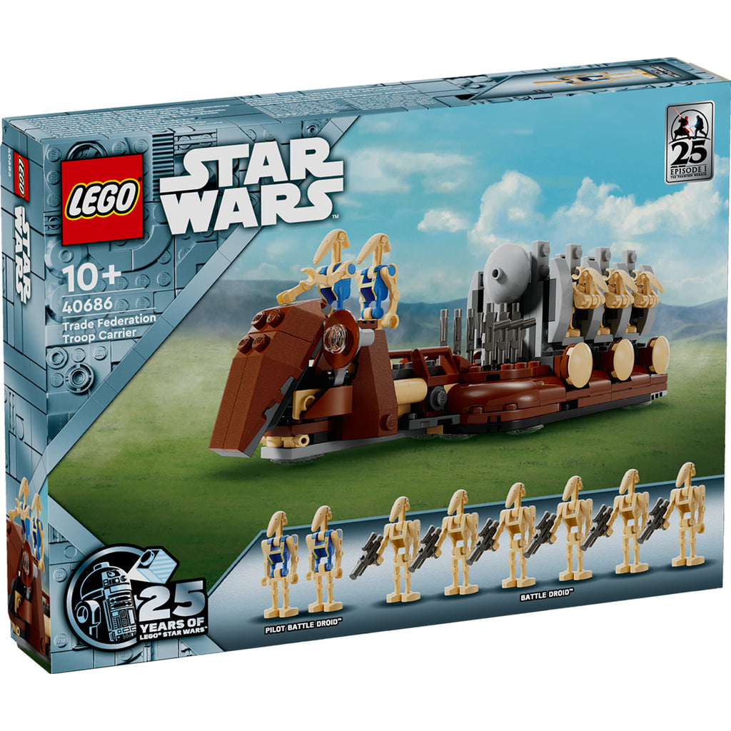 Odpotujte v galaksijo daleč, daleč stran s kompletom za obletnico LEGO® Star Wars™ Vojaški transporter Trgovinske federacije  🚀✨
