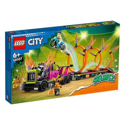 LEGO® City - Kaszkadőr járgány és tűzgyűrű kihívás (60357)