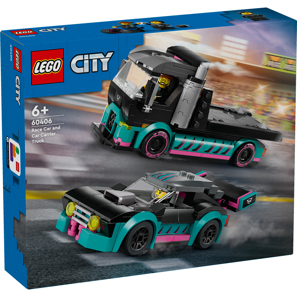 LEGO® City - Dirkalni avto in tovornjak za prevoz avtomobilov (60406)