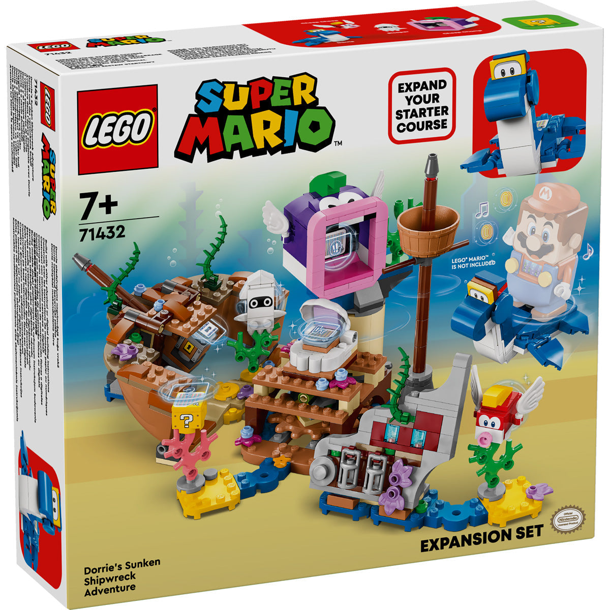 LEGO® Super Mario™ - Razširitveni komplet Dorriejina dogodivščina na ladijski razbitini (71432)