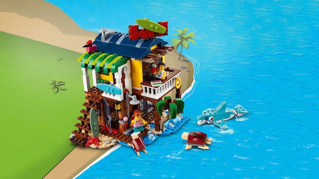 Hišica na plaži za surferje - LEGO® Store Slovenija